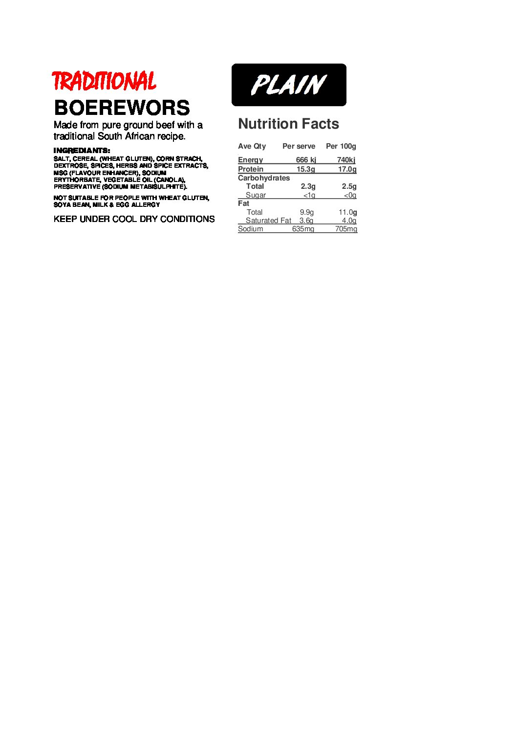 Traditional Thin Boerewors - THIN (Pick-up or In Store ONLY, shipping not available on this product) (Average of 500g) - Image 3