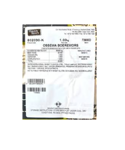 Freddy Hirsch Ossewa Boerewors Spice 1Kg