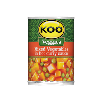 Koo Mixed Vegetables Curry Hot 410g Tin
