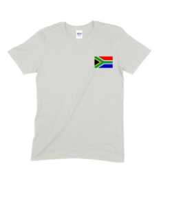 T-Shirt Men's South African Flag White