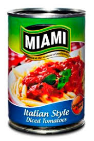 Miami Tomato Based - Italian Style Peeled Diced Tomato 410g