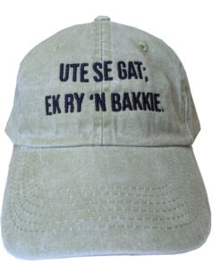 Cap KHAKI Stone Wash Cotton- UTE SE GAT BAKKIE