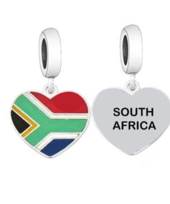 EULORA Charm - Sa Flag Heart (Pandora Compatible)