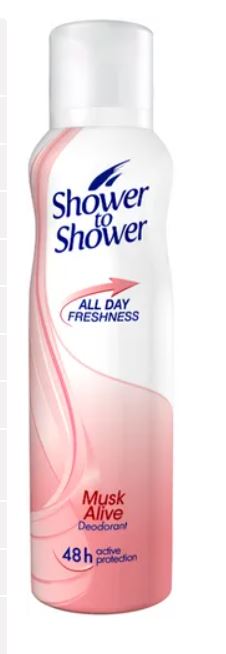 Shower to Shower Ladies Deodorant Musk Alive 150ml