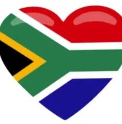 Thinkin' Skin SA Flag Heart Temp Tattoo (Celophane) 3.8cmx2.8cm each