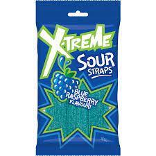 X-treme Sour Blue Raspberry Straps 160g